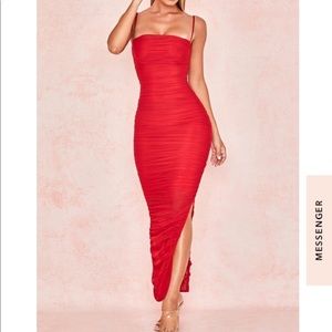 House of CB Fornarina Red Organza Mesh Dress